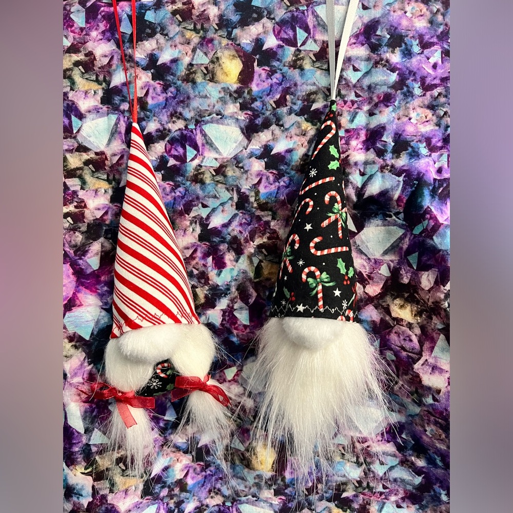 Christmas Gnome Ornaments; handmade with love; boy & girl.